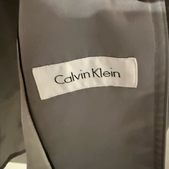 Vintage  Calvin Klein Classic Gray Trench Coat - Picture 3 of 4